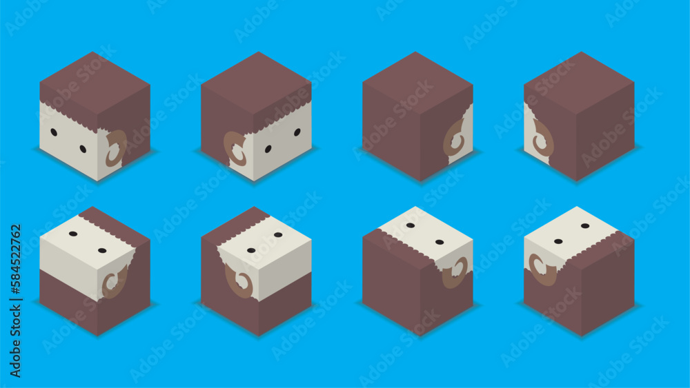 Obraz premium Animal Dice 3D Characters Animal Sheep Herdwick Cartoon Vector 