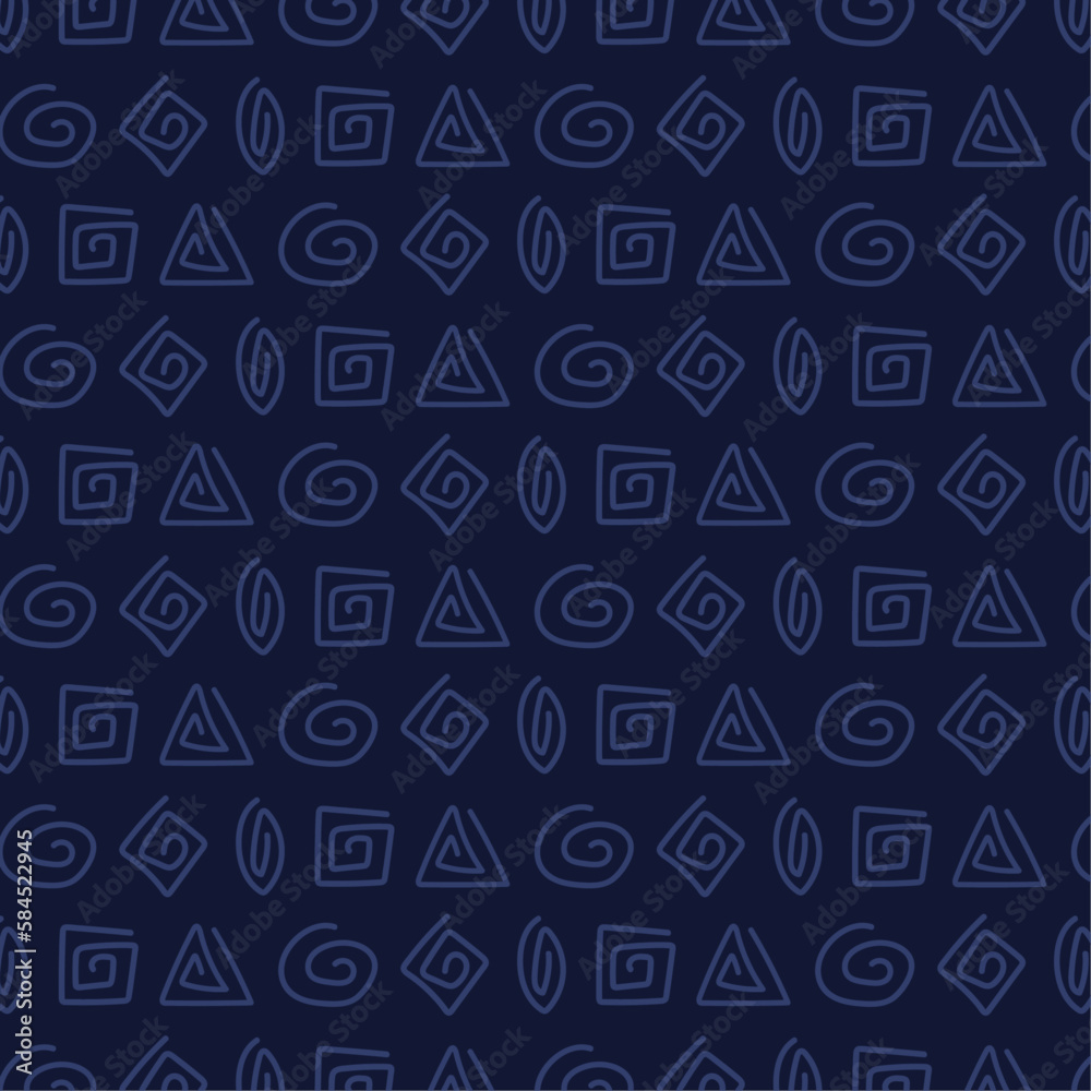 Seamless pattern geometric shapes lines hand draw hieroglyphs vector Seamless pattern geometric shapes lines hand draw hieroglyphs vector