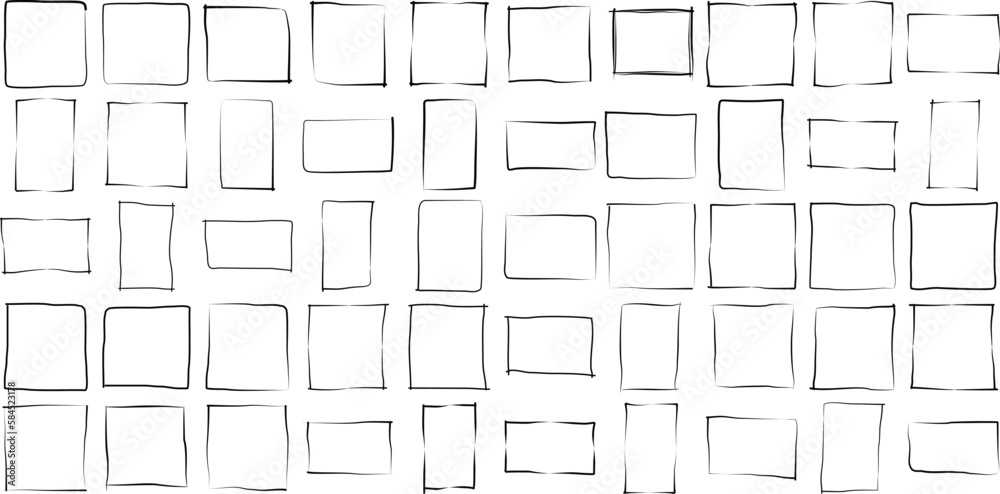 Grunge Square shape filled black 50 Set Grunge Square shape filled black 50 Set