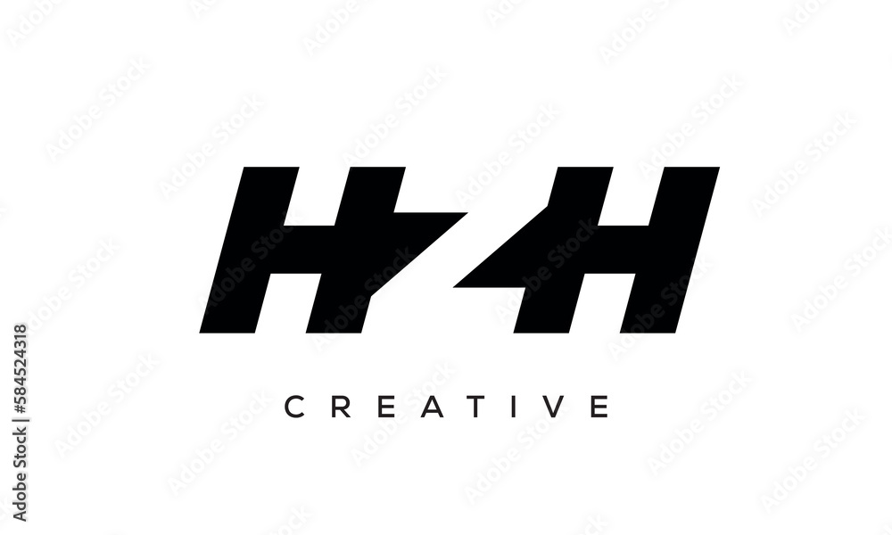 HZH letters negative space logo design. creative typography monogram vector	