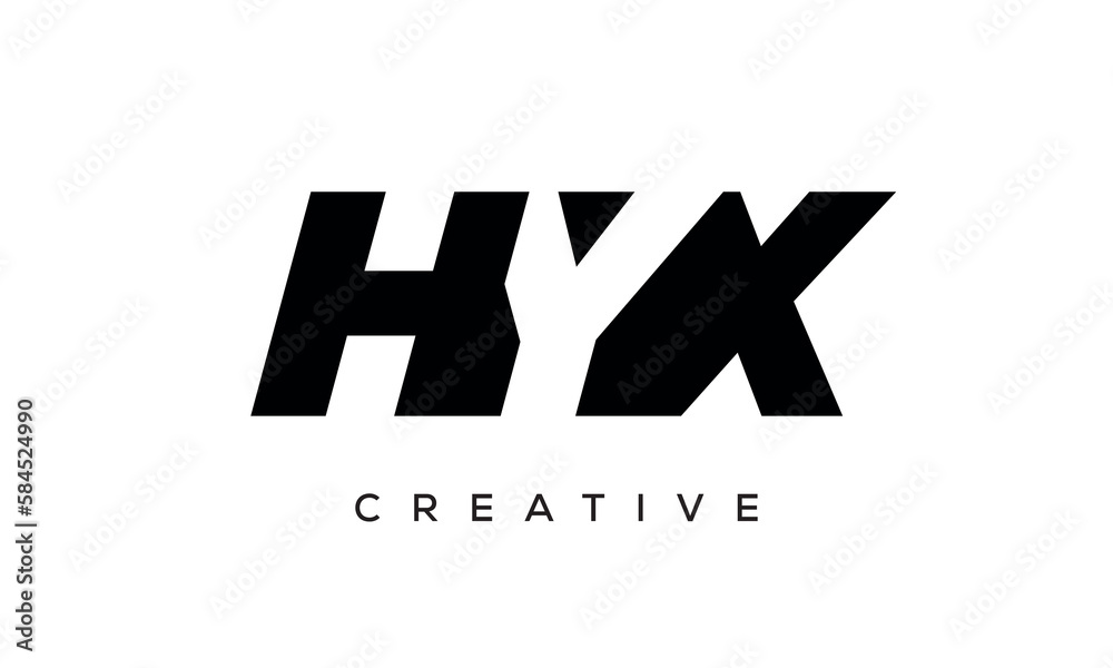 HYX letters negative space logo design. creative typography monogram vector	