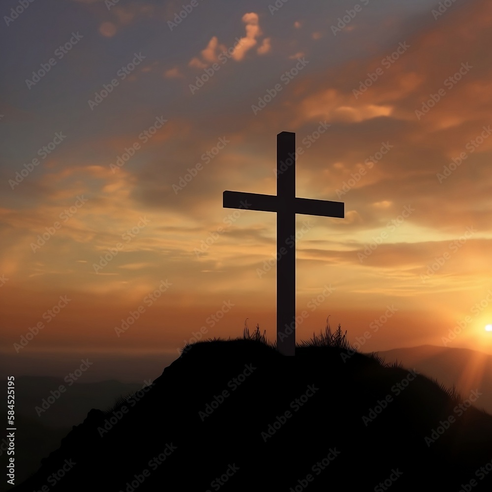 A Cross on sunset