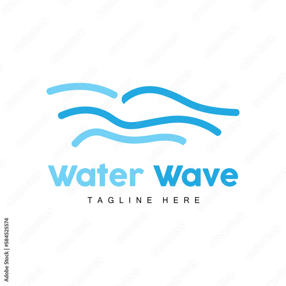 Water Wave Logo, Deep Sea Vector, Maritime Background Template Design Water Wave Logo, Deep Sea Vector, Maritime Background Template Design