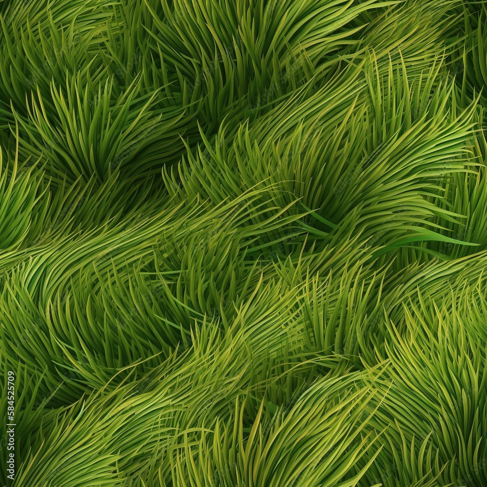 Seamless summer grass texture illustration with Generative AI Seamless summer grass texture illustration with Generative AI
