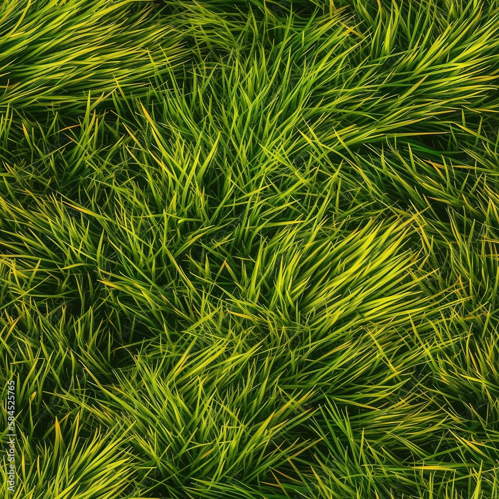 Seamless summer grass texture illustration with Generative AI Seamless summer grass texture illustration with Generative AI