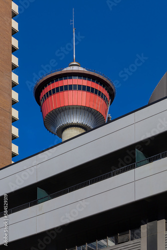 Calgary Tower from a low angle and perspective