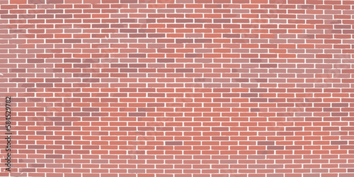 Red brick wall seamless Vector illustration background.