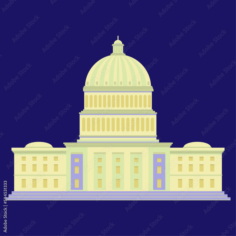 white house usa president vector illustration