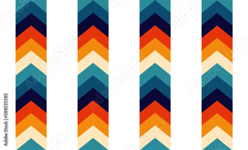 Vintage color arrow seamless geometric repeat pattern, replete image, design for fabric printing 