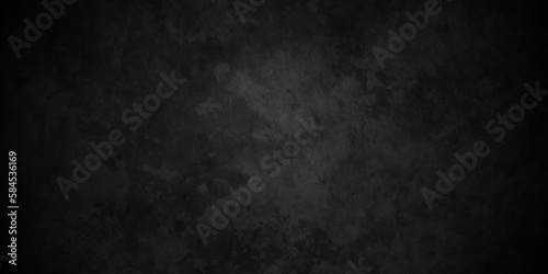 Old black grunge wall texture cement dark black gray backdrop background. dark black background texture with black vignette in old vintage textured border design. © MdLothfor