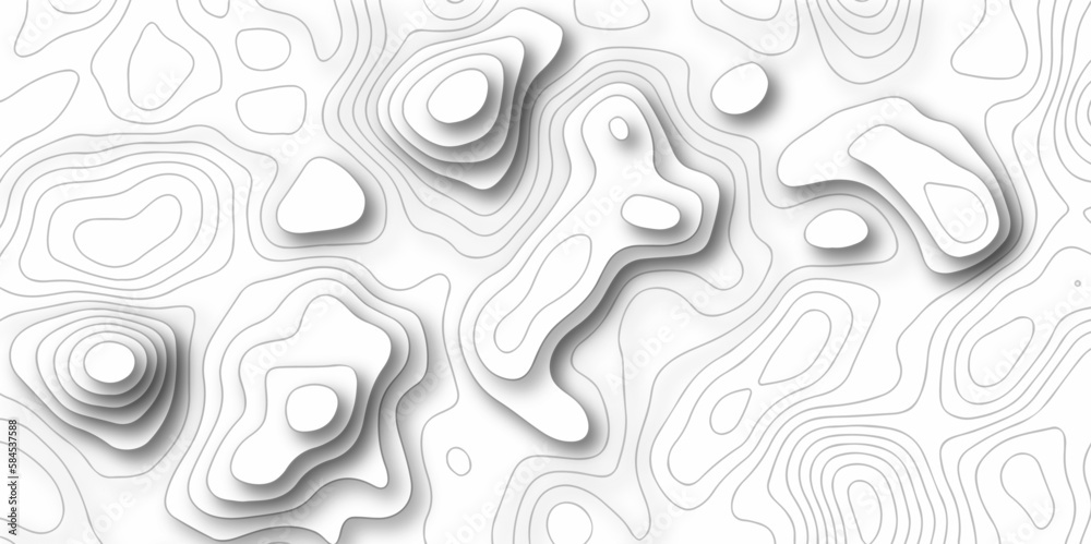 Abstract pattern with lines Geographic mountain relief. Abstract lines background. Contour maps. White background with topographic wavy pattern design.