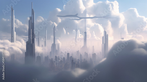 city of future where towering skyscrapers reside generative ai © KWY
