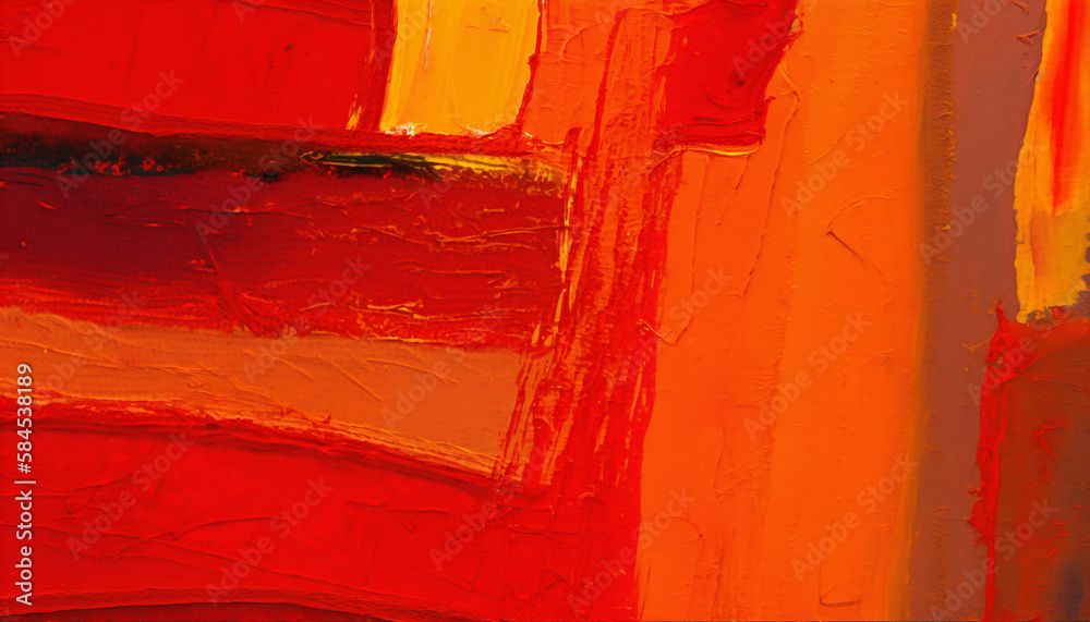 red orange paint abstract primary color painting generative ai