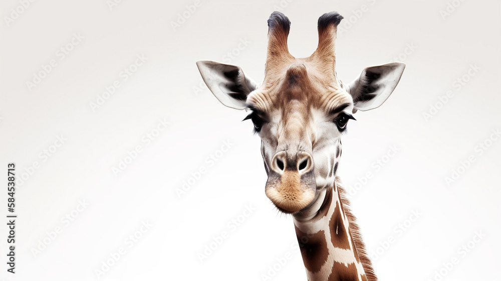 Naklejka premium giraffe banner with white background