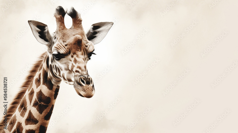 Obraz premium giraffe banner with white background