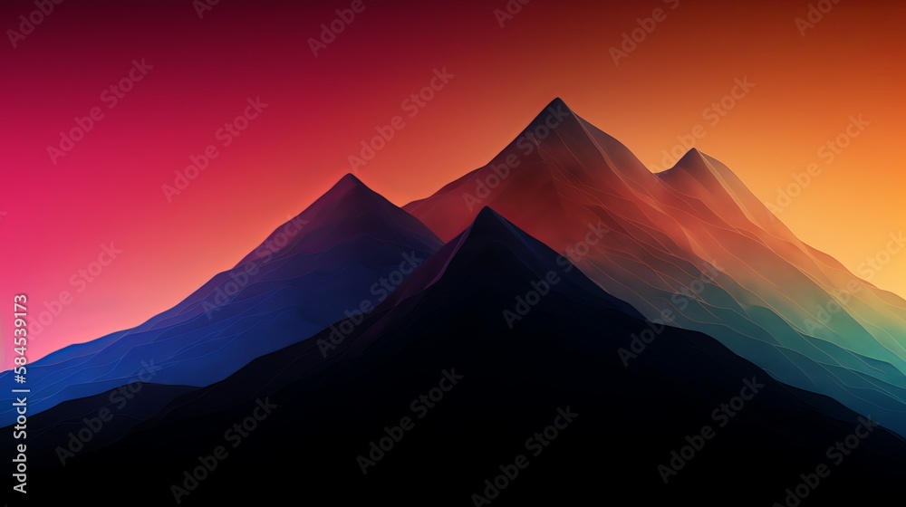 As a Mountain Grainy Gradient background - Generative AI