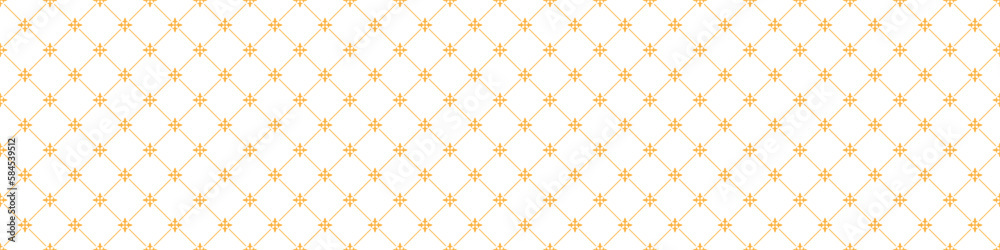 Fototapeta premium Seamless geometric pattern of diagonal lines and elements of oriental ornament. Flat style.