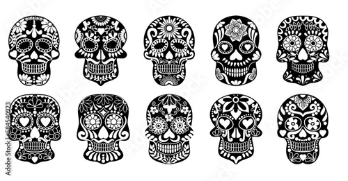 sugar skull silhouettes