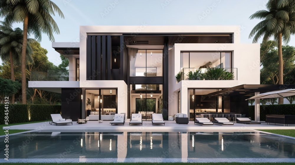 Fototapeta premium architectural plans for modern luxury mansion