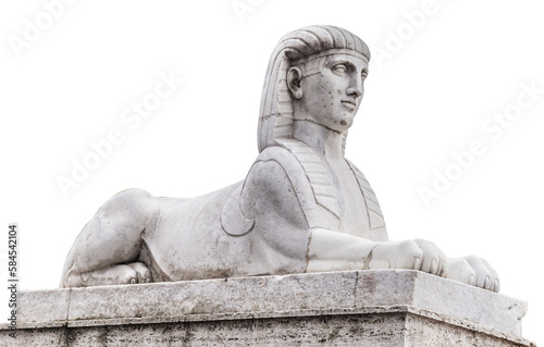 Sphinx statue isolated on transparent background. PNG file.