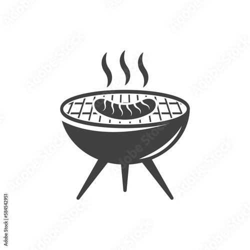 grill logo icon design vector