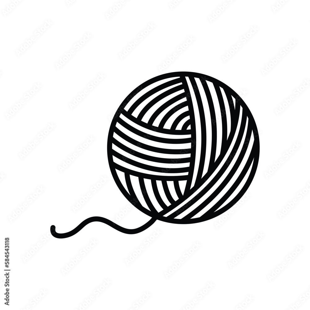 yarn ball icon design vector