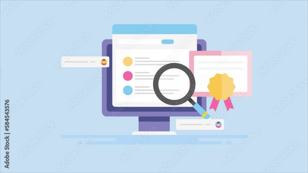 Selling digital courses, e-learning and online education enrolment, skill development and certification program, video animation.