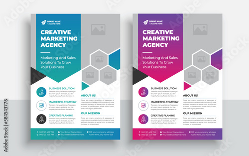 Corporate business flyer design and digital marketing agency brochure cover template | Creative Business flyer template with a4 size paper clean and modern typography