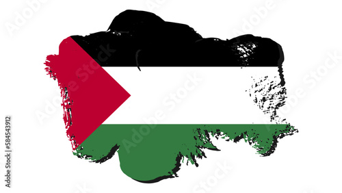 Art Illustration design nation flag with ripped effect sign symbol country of Palestine