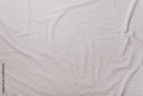 Wallpaper Mural Top view of wrinkles on beige spotted bed sheet. Bed linen texture. Copy space Torontodigital.ca