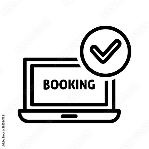 Black line icon for Booking