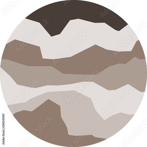 Layered brown soil and rock. Gradient brown logo.