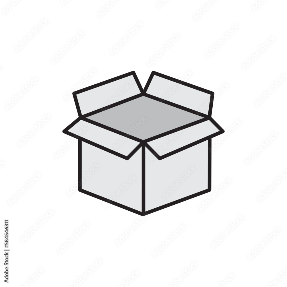 Styrofoam box icon vector logo design template flat style Styrofoam box icon vector logo design template flat style