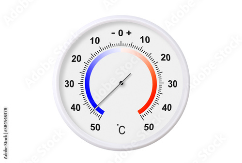 Celsius scale thermometer isolated on transparent background. PNG file. Ambient temperature minus 45 degrees