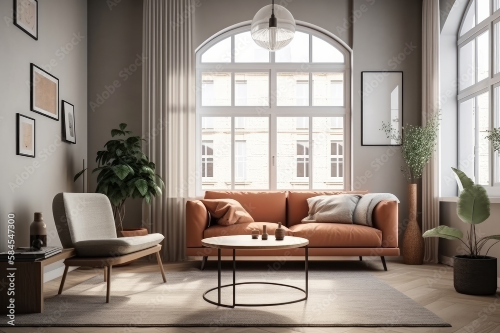 Fototapeta premium modern living room made with generative ai