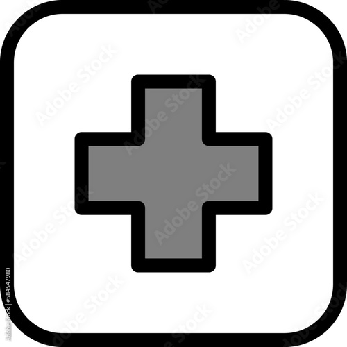 Medical icon represents healthcare and medicine in general, including medical equipment, medication, and medical procedures