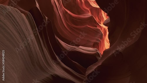 Inside The Textured Walls Of Antelope Canyon Slot In Page, Lechee, Arizona. Low Angle