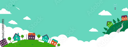 Fantasy planet web banner illustration