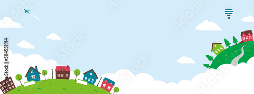 Fantasy planet web banner illustration