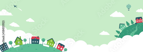 Fantasy planet web banner illustration