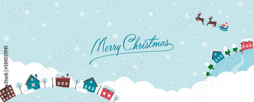 Fantasy planet web banner illustration with Christmas motif
