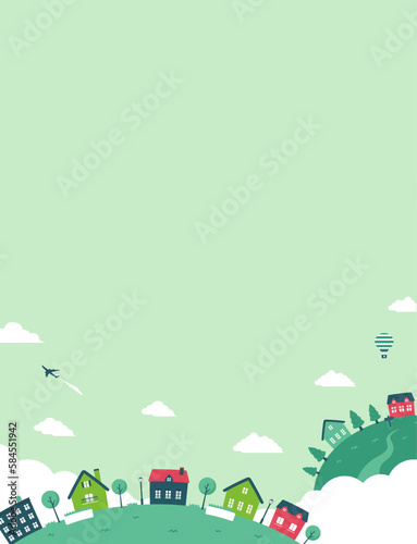 Fantasy planet web banner illustration
