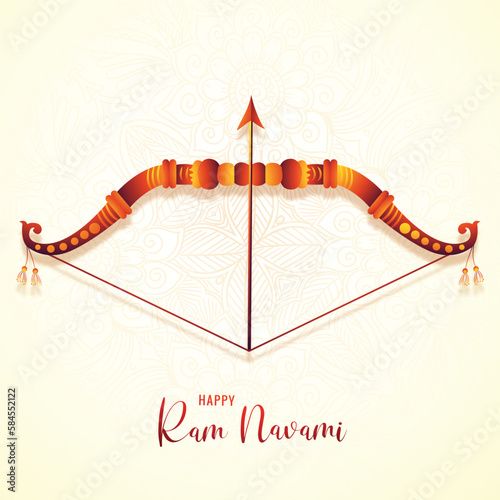 Happy ram navami bow and arrow festival greeting card background