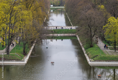 Royal Canal in Agrykola Park in Warsaw city, Poland