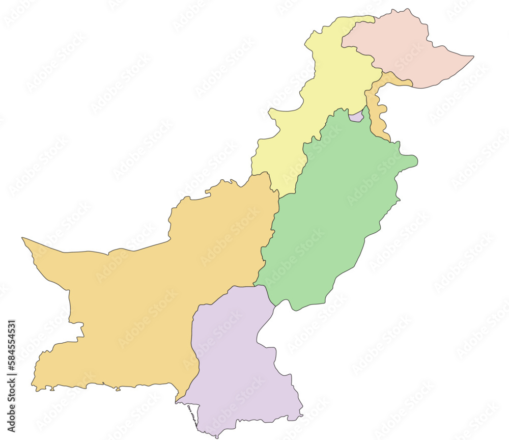 Pakistan - Highly detailed editable political map.