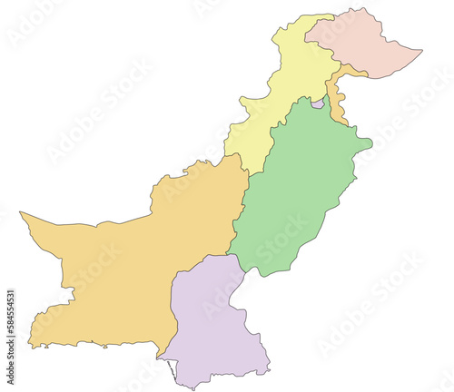 Pakistan - Highly detailed editable political map.