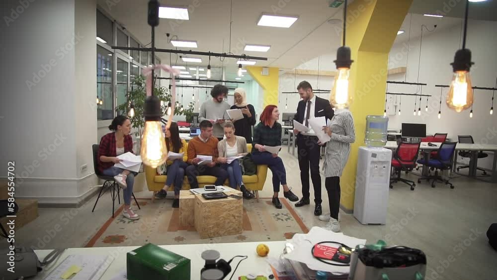 Startup business team people brainstorming at meeting in coworking office Startup business team people brainstorming at meeting in coworking office