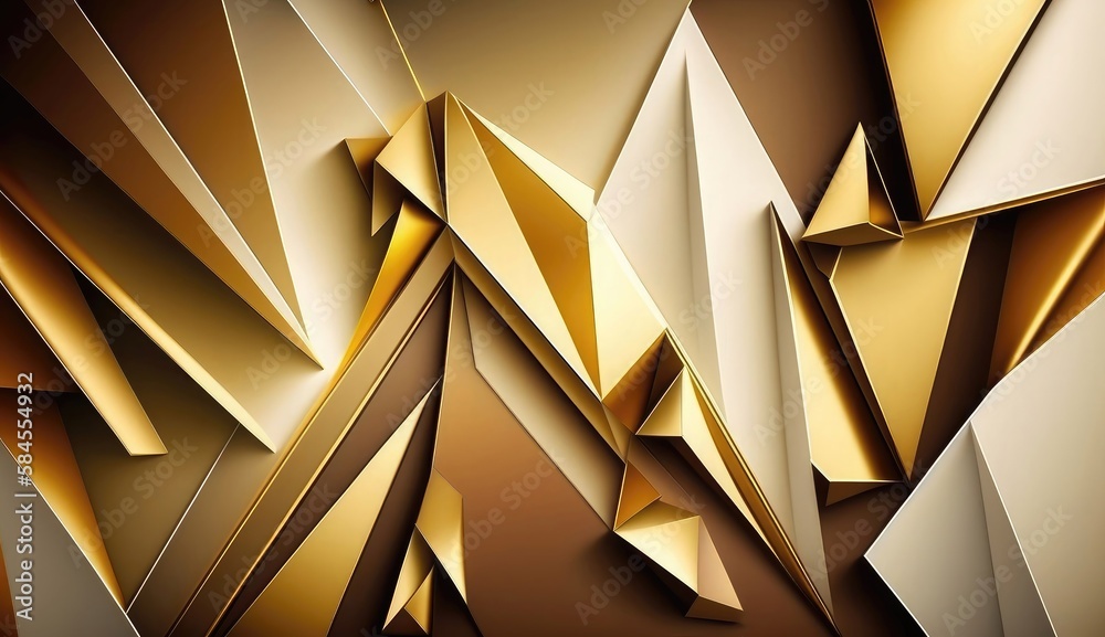Obraz premium gold triangle background ai generated