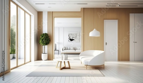 modern minimal wood room ai generated