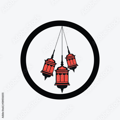 illustration of a crane in a red background